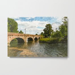 Stratford-upon-Avon Warwickshire. Beautiful landscape on the River Avon. Metal Print | Painting, Vacation, England, Unitedkingdom, Riveravon, Watercolor, Outdoor, Summer, Europe, Touristattraction 
