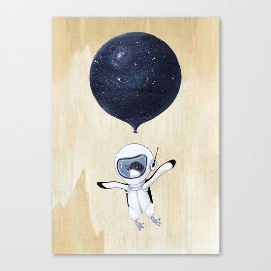 Penguin fly Canvas Print