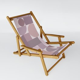 Retro Geometric Abstract Art Mauve 1 Sling Chair