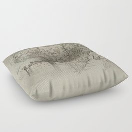 Vintage Africa Map Floor Pillow