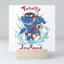 Angry Jaws Shark Print Mini Art Print