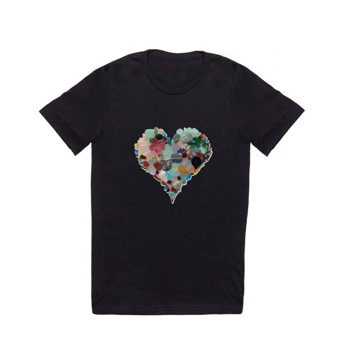 Love -  Sea Glass Heart A Unique Birthday & Father’s Day Gift T Shirt