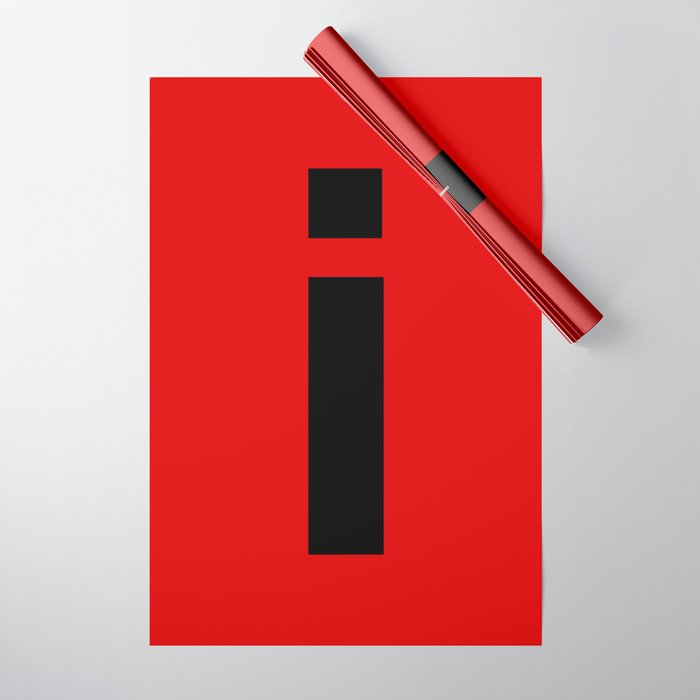 letter I (Black & Red) Wrapping Paper