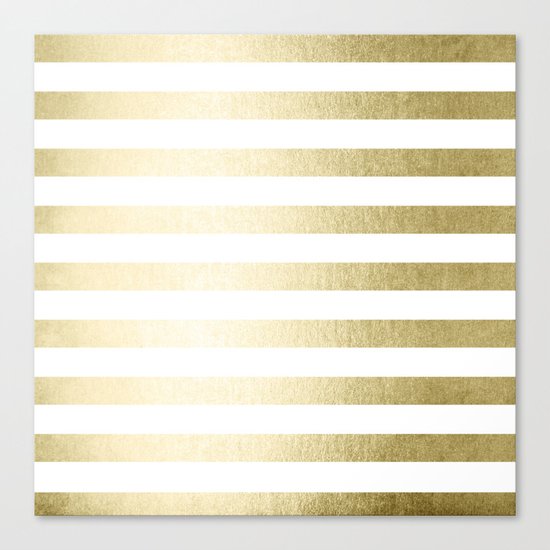 Simply Striped Gilded Palace Gold Canvas Print