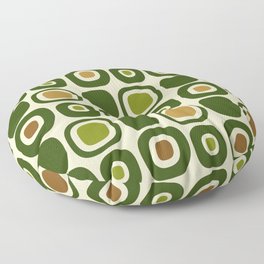Mid Century Modern Modern Organic Shapes Pattern 321 Green Floor Pillow