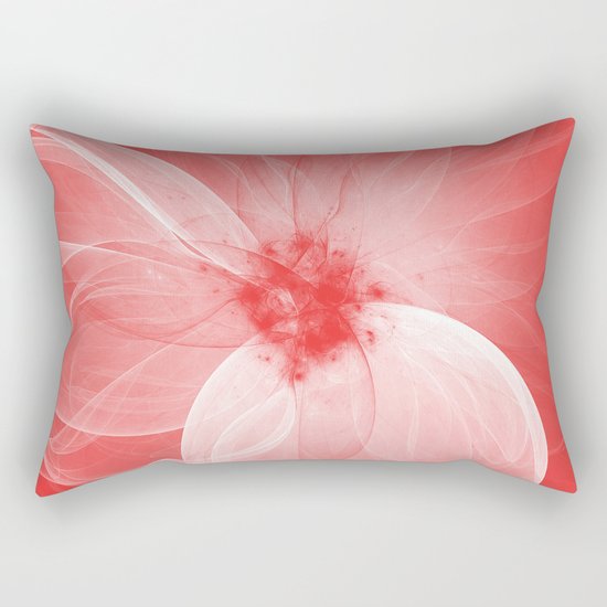 Red Fairy Blossom Fractal Rectangular Pillow