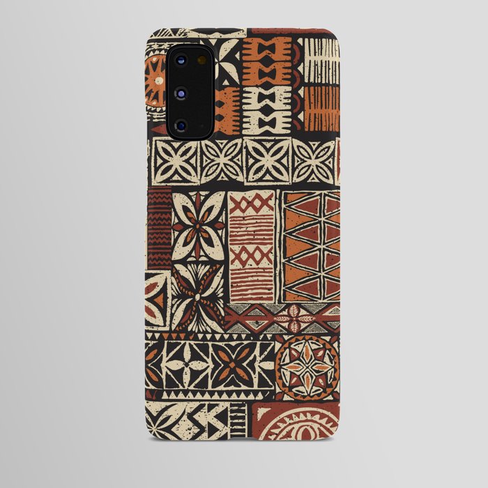 Hawaiian style tapa tribal fabric abstract patchwork vintage vintage pattern Android Case