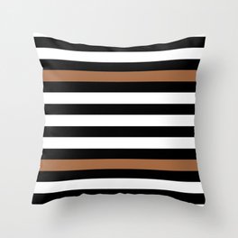 Black and white with brown lines Throw Pillow