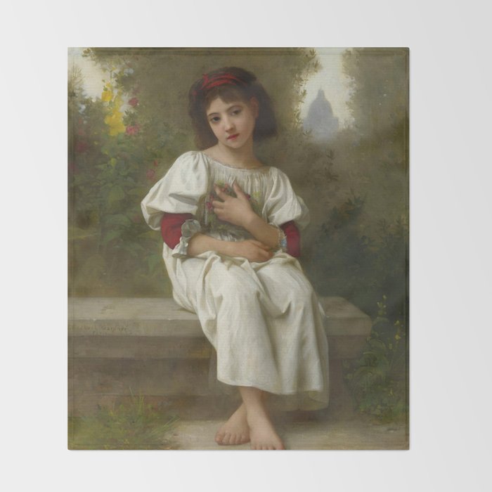 Elizabeth Jane Gardner Bouguereau In The Garden Throw Blanket By