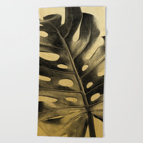 Golden Palms 02 Beach Towel