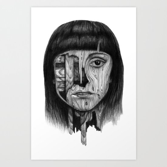 Wood Girl Art Print