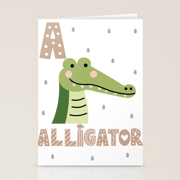 Animal Alphabet ABC alphabet Art Letter A Stationery Cards by Urban Nomad Society6