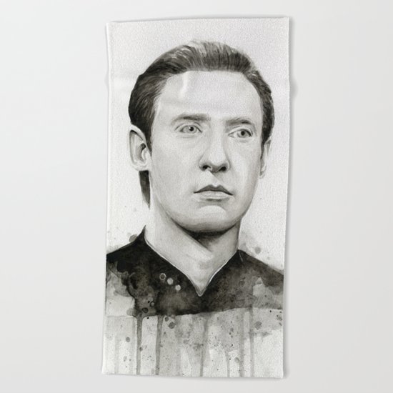 Data TNG Portrait Beach Towel