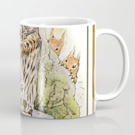 Squirrels tease a sleeping Owl Coffee Mug