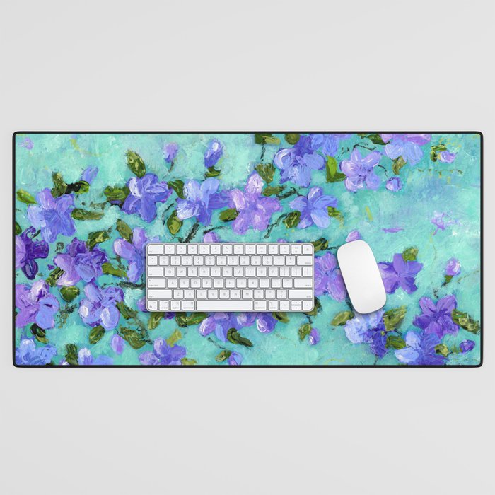 Flowering Branch - Purple Desk Mat