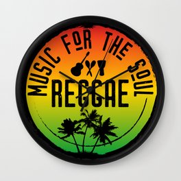 Reggae Music Rasta Flag Quote Wall Clock | Rasta Flag, Saying, Quote, Palm Trees, Jamaica, Rastafari, Jamaican, Black, Rasta, Reggae Music 
