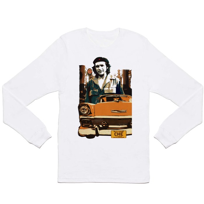 Retro Cuba design with car & Che Guevara Long Sleeve T Shirt