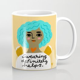 Grumpy Angel: Swearing definitely helps Coffee Mug