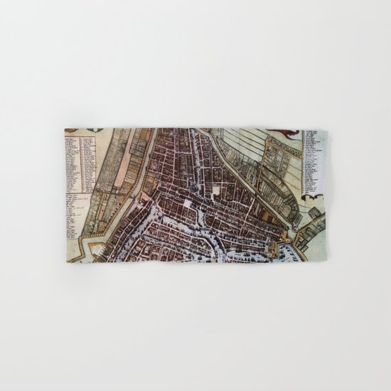Replica city map of Rotterdam 1652 Hand & Bath Towel