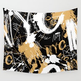 graffiti style seamless abstract pattern. illustration. paint drips. Modern print. Textiles, print, t-shirts, shapes and doodle objects. Abstract modern trendy illustration. Wall Tapestry