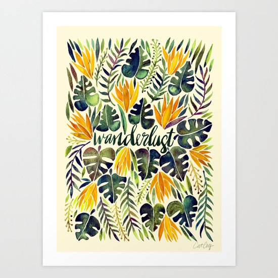 Tropical Wanderlust – Orange & Emerald Art Print