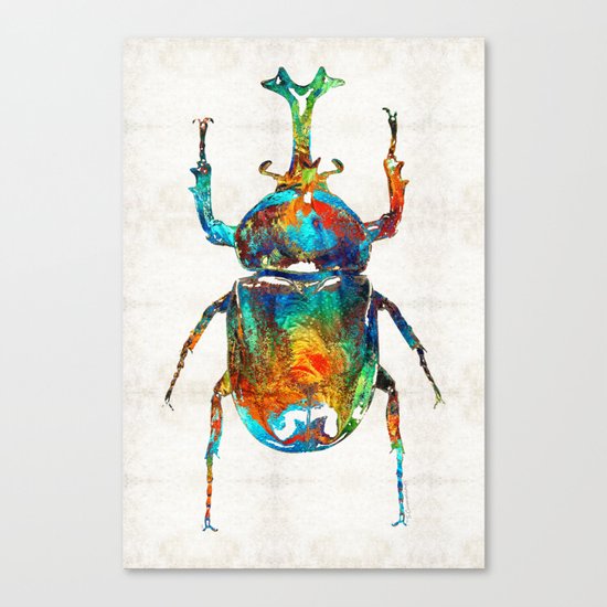 Colorful Beetle Art - Scarab Beauty - By Sharon Cummings Canvas Print