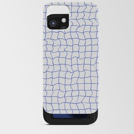 Blue minimal geometrical liquid square pattern iPhone Card Case