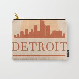 DETROIT MICHIGAN CITY SKYLINE EARTH TONES Carry-All Pouch