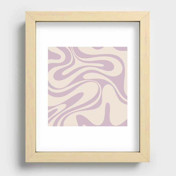 Retro Fantasy Swirl Abstract in Lavender Cream Recessed Framed Print