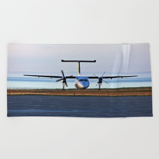 Plane Landing Beach Towel