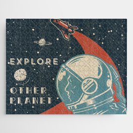 Explore other planet - Vintage space poster #3 Jigsaw Puzzle