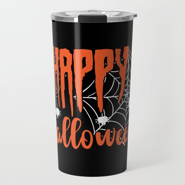 Happy Halloween Spooky Spiderwebs Travel Mug