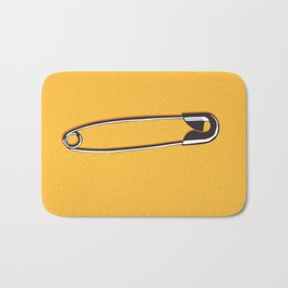 Safety Pin on Orange Bath Mat | Minimal, Love, Illustration, Simple, Pin, Ally, Pop Art, Punk, Allyship, Lineart 