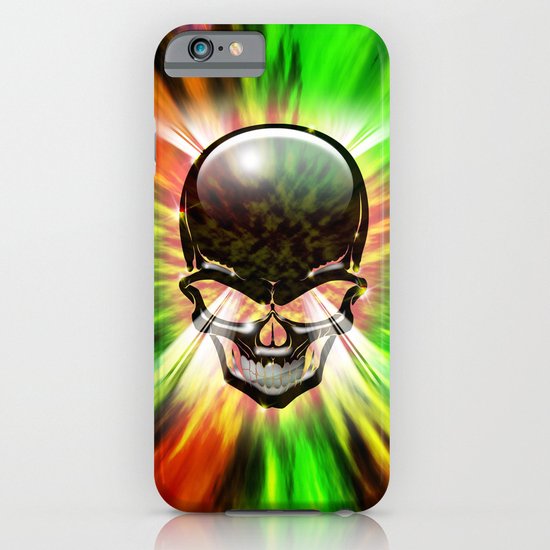 Crystal Skull on Psychedelic Flames iPhone & iPod Case