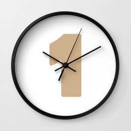 1 (Tan & White Number) Wall Clock