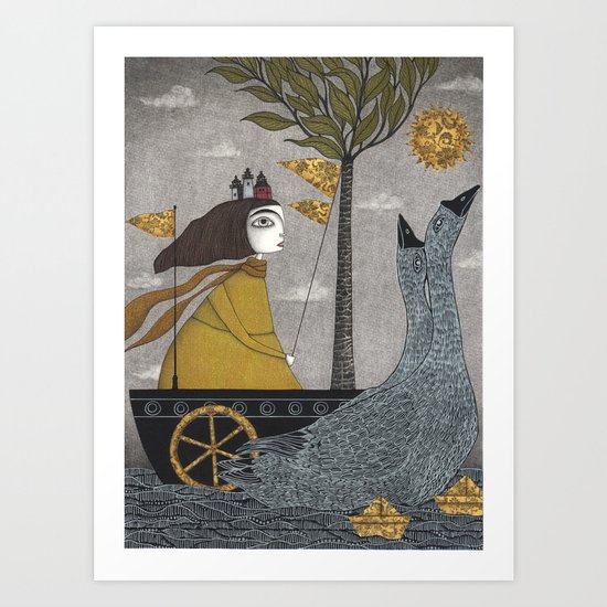 Day on the River Art Print