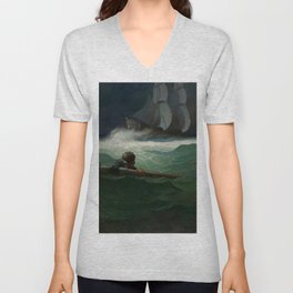 “The Wreck of the Covenant” by NC Wyeth V Neck T Shirt