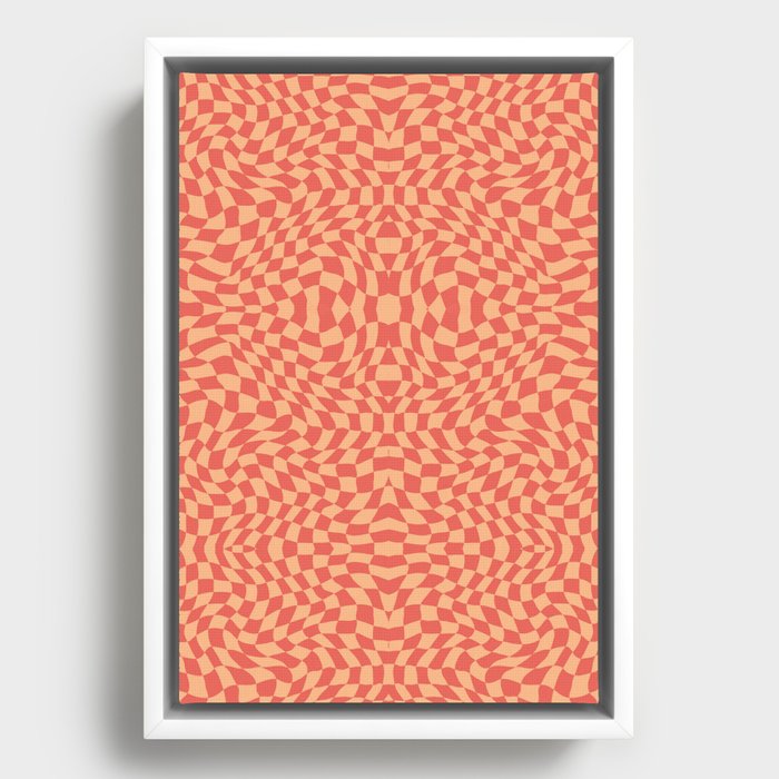 Jakarta orange checker symmetrical pattern Framed Canvas