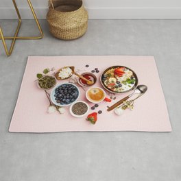 Heart made with Healthy breakfast set Rug