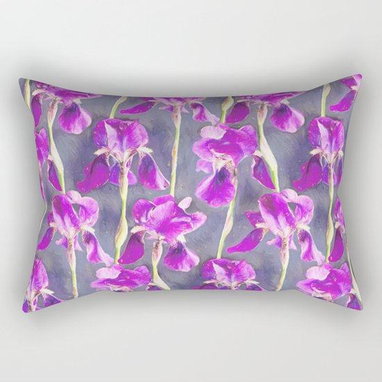 Simple Iris Pattern in Warm Magenta Rectangular Pillow