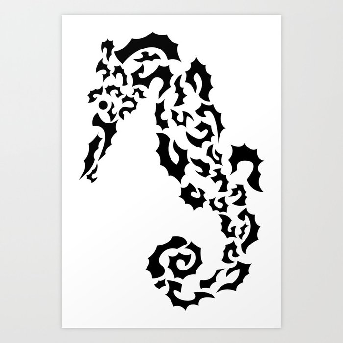 Sea horse in shapes Art Print