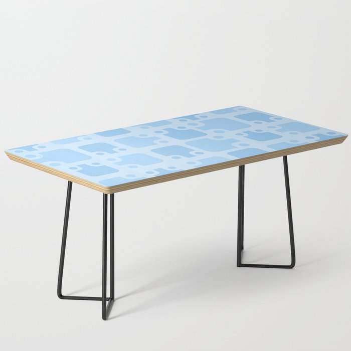 Mid Century Modern Abstract Pattern Baby Blue 3 Coffee Table