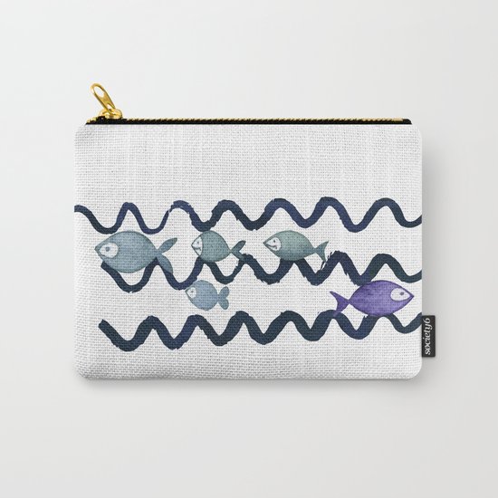 Against the Current - Maritime Simple Fish Design Carry-All Pouch