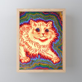 Psychotic cat by Louis Wain Framed Mini Art Print