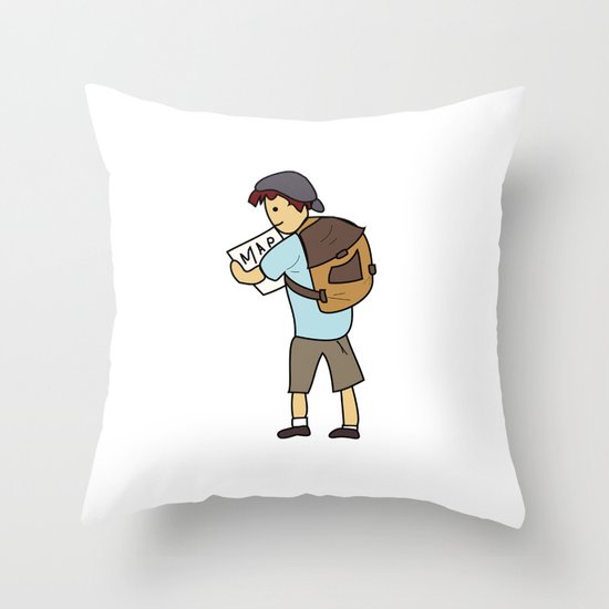Backpacker Throw Pillow