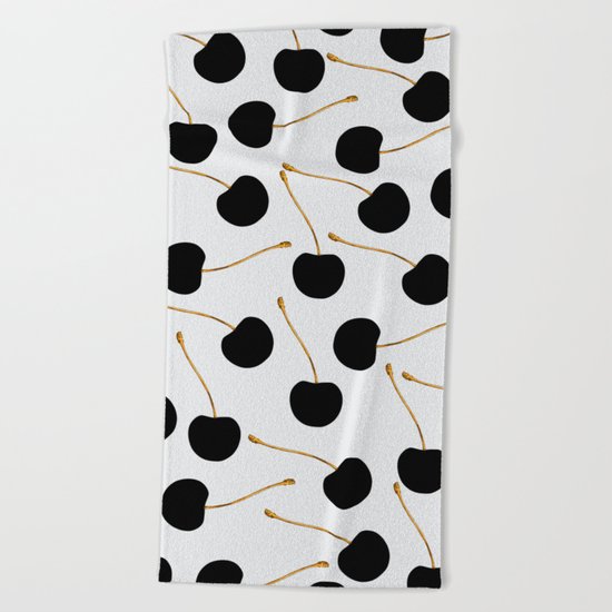 Black Cherries Beach Towel