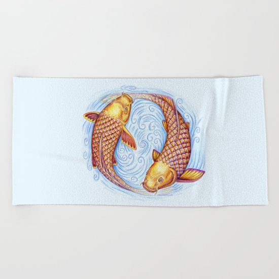 Pisces Fish Beach Towel