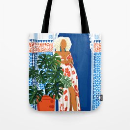 Culture, Colorful Bold Eclectic Modern Bohemian Middle East travel Exotic Woman Fashion Architecture Tote Bag