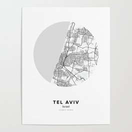 Tel Aviv Circle Map Poster