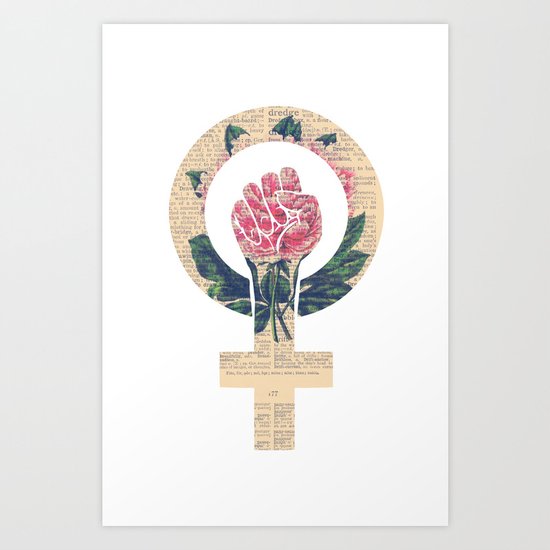 Respect, equality, women's liberation. Feminism Power Fist / Raised Fist Art Print